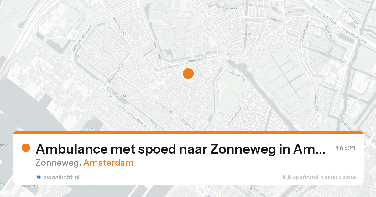 Ambulance met spoed naar Zonneweg in Amsterdam — 25 aug 2026