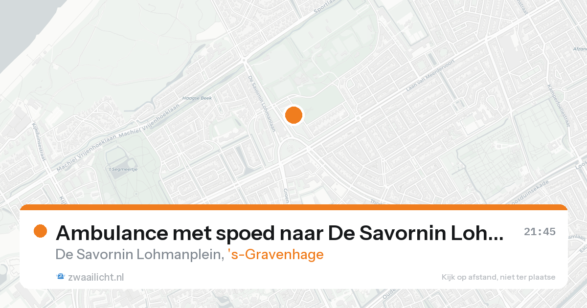 Ambulance met spoed naar De Savornin Lohmanplein in 's-Gravenhage — 20 aug 2026