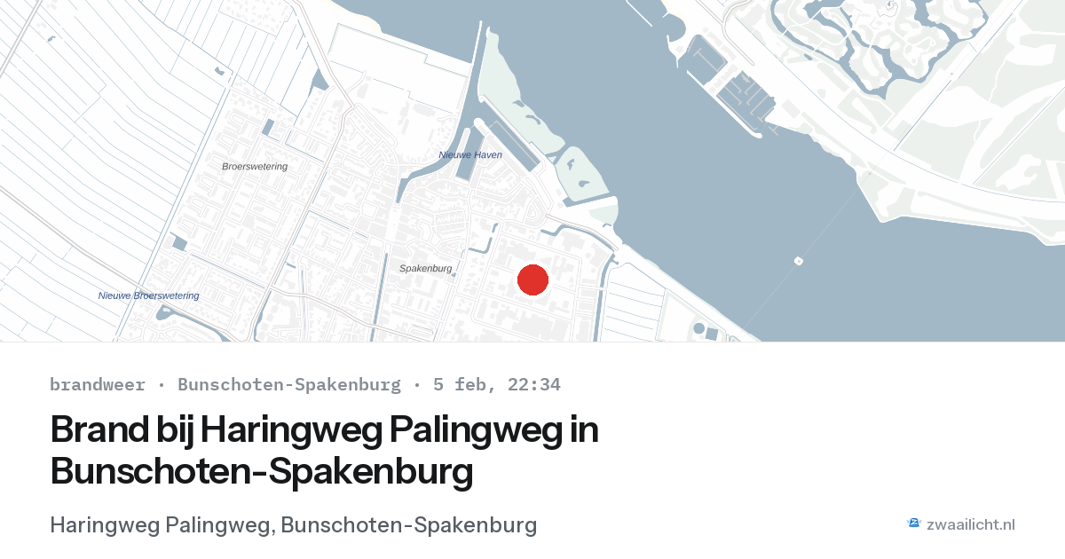 Brand bij Haringweg Palingweg in Bunschoten-Spakenburg — 5 feb 2026