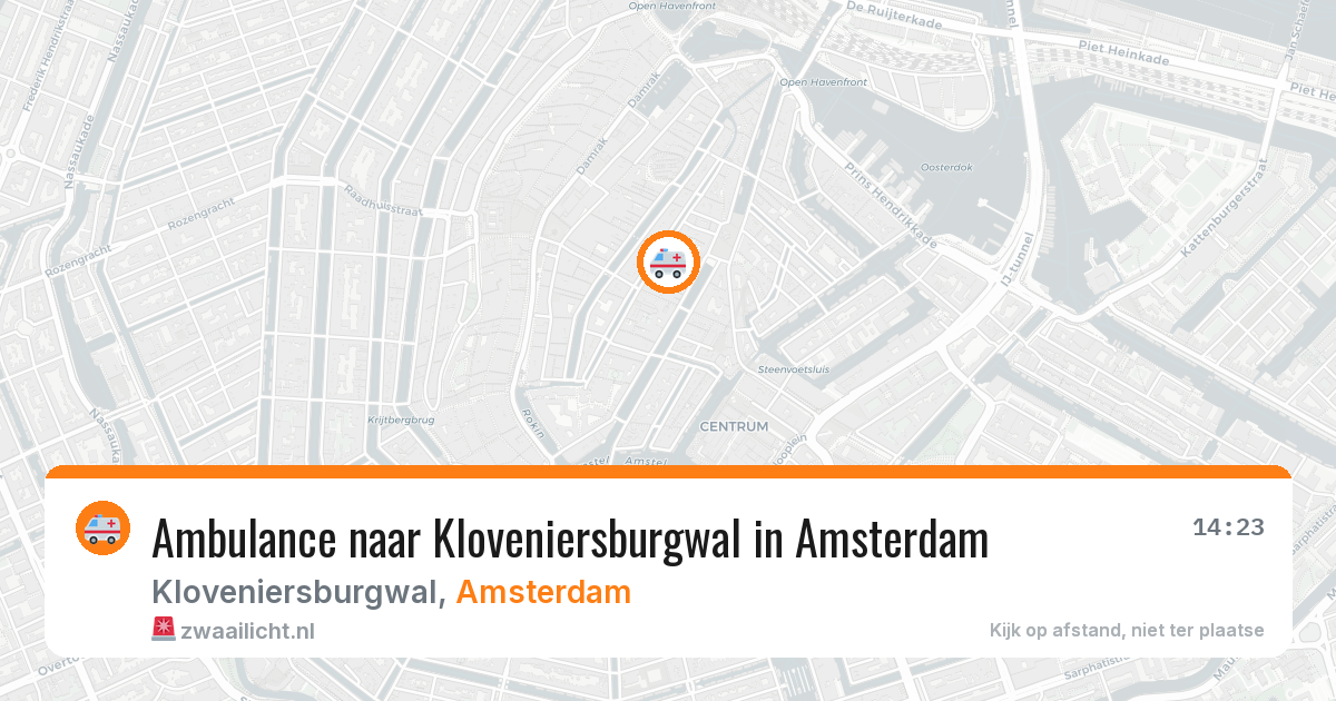 Ambulance naar Kloveniersburgwal in Amsterdam — 13 aug 2026