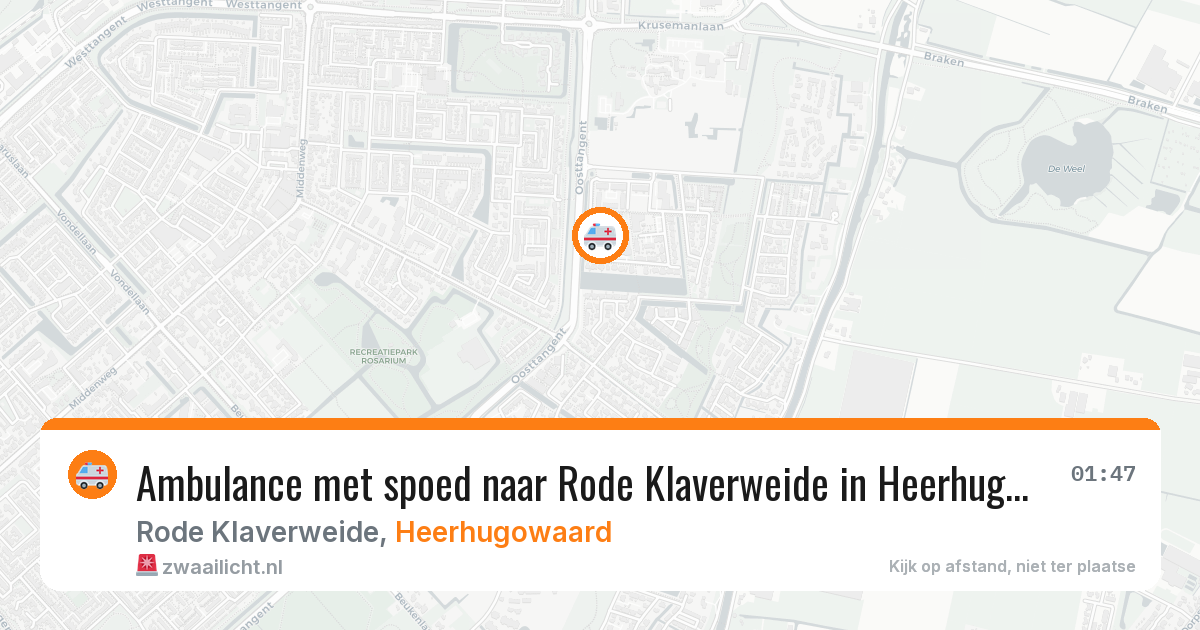 Ambulance met spoed naar Rode Klaverweide in Heerhugowaard — 12 aug 2026