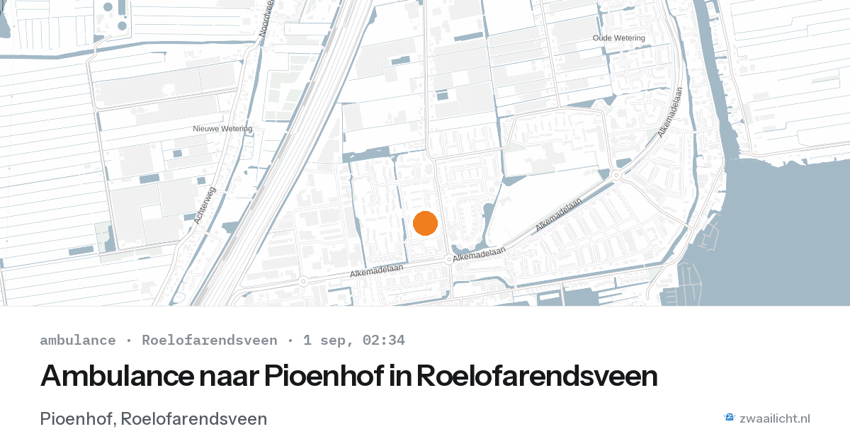 Ambulance naar Pioenhof in Roelofarendsveen — 1 sep 2026