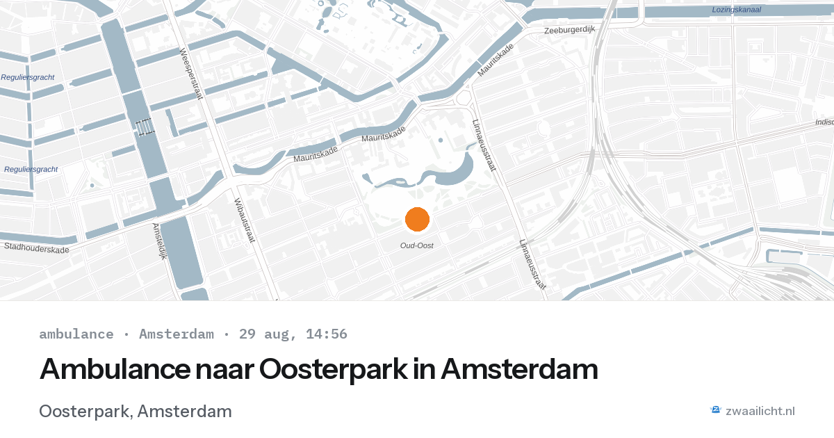 Ambulance naar Oosterpark in Amsterdam — 29 aug 2026