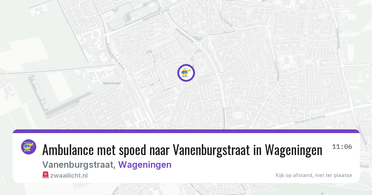 Ambulance met spoed naar Vanenburgstraat in Wageningen — 8 jun 2026