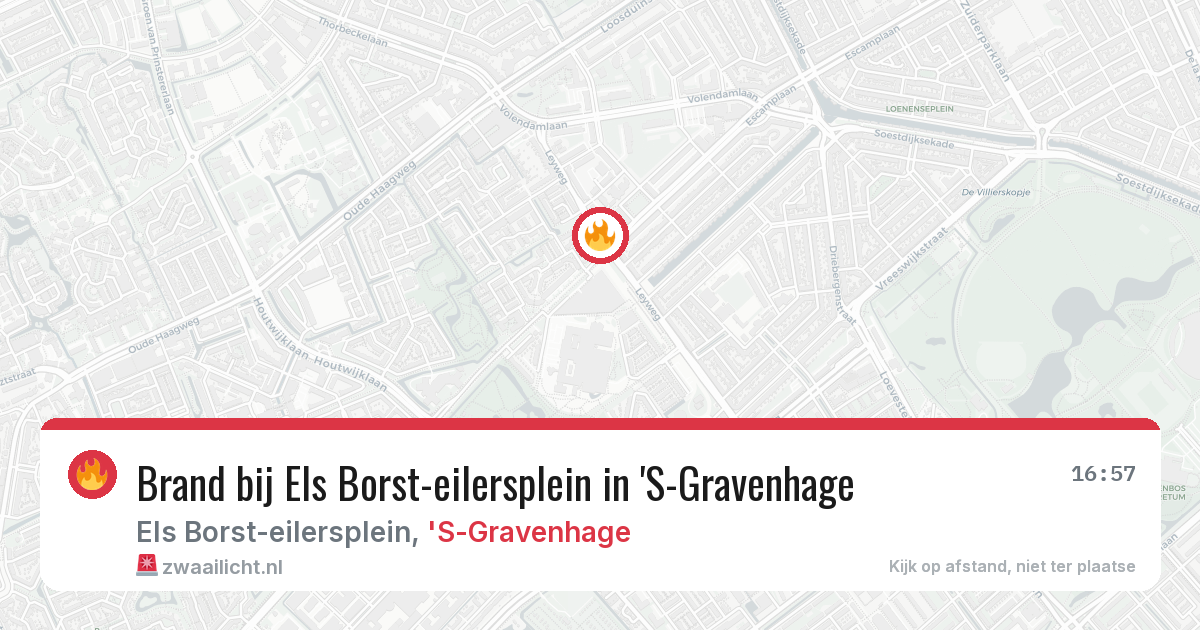Brand bij Els Borst-eilersplein in 'S-Gravenhage — 7 aug 2026