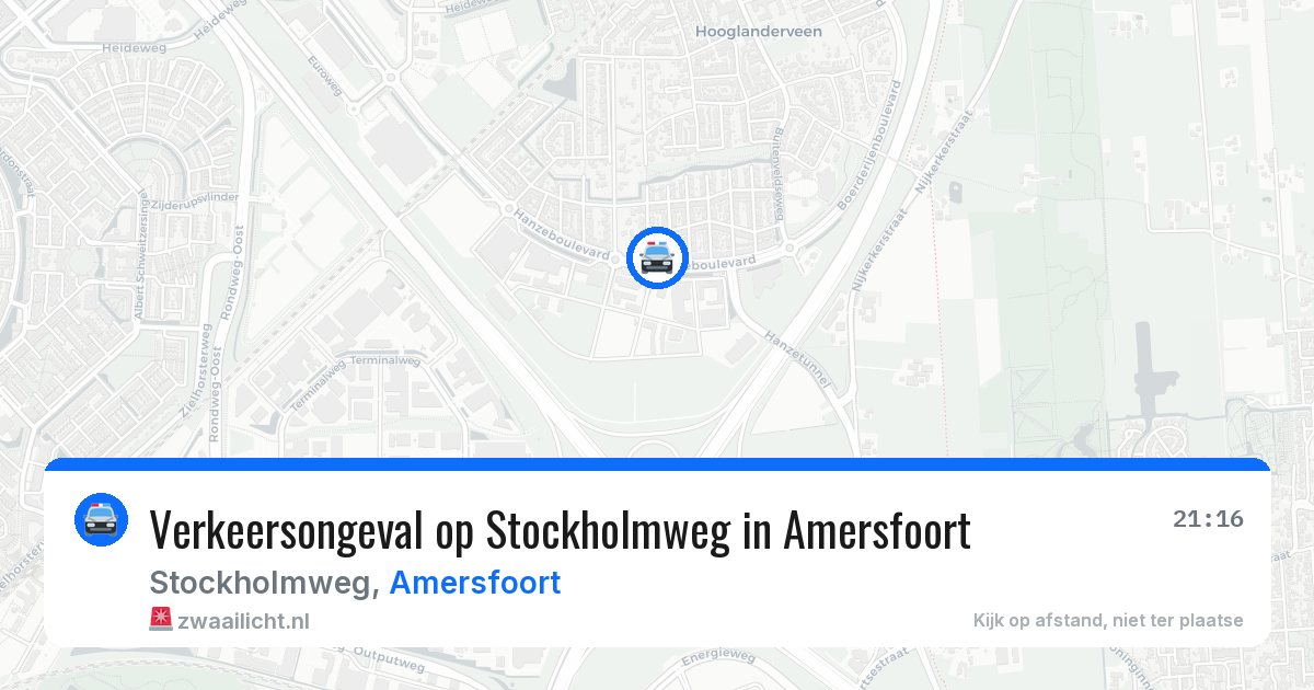 Verkeersongeval op Stockholmweg in Amersfoort — 22 jun 2026