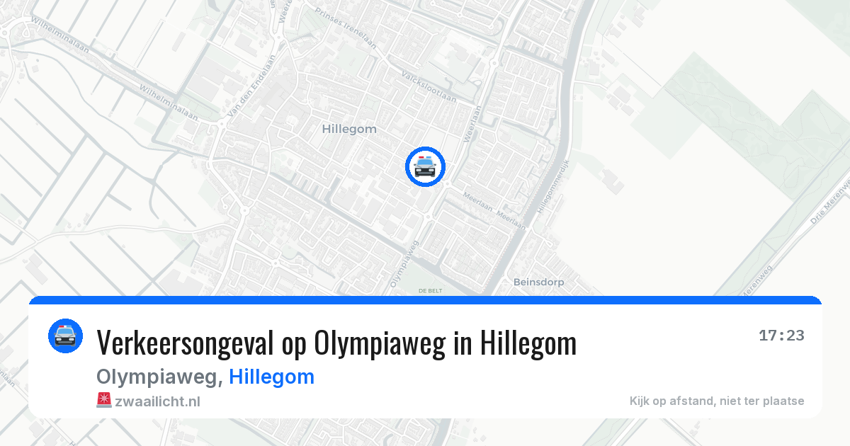 Verkeersongeval op Olympiaweg in Hillegom — 7 mei 2026