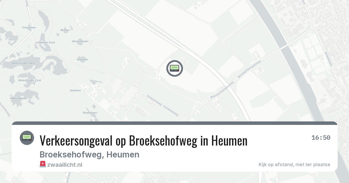 Verkeersongeval op Broeksehofweg in Heumen — 24 jul 2026