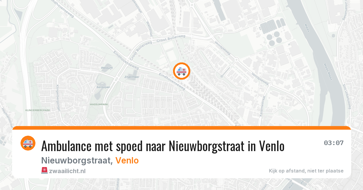 Ambulance met spoed naar Nieuwborgstraat in Venlo — 29 jun 2026