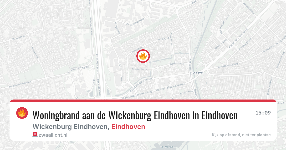 Woningbrand aan de Wickenburg Eindhoven in Eindhoven — 13 aug 2026