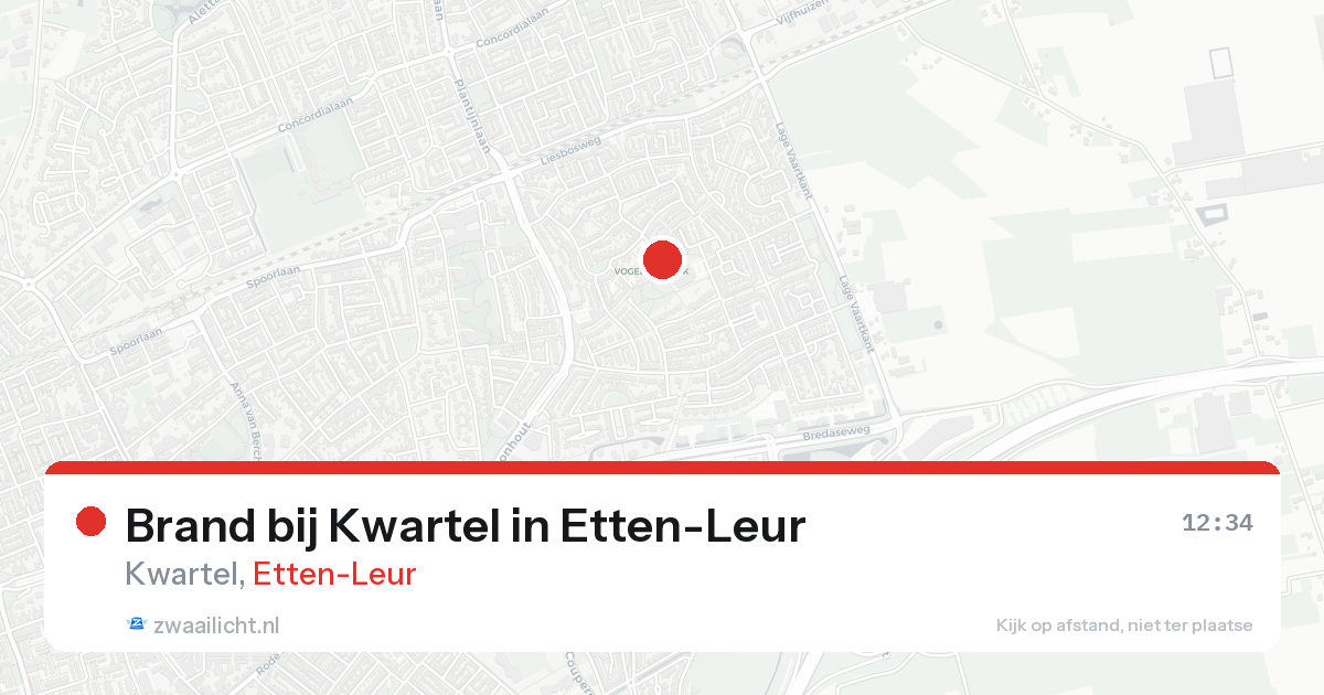 Brand bij Kwartel in Etten-Leur — 15 aug 2026