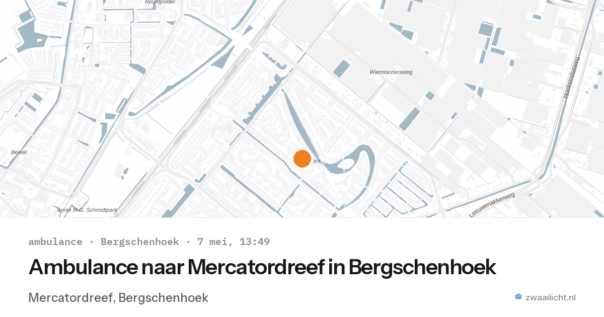 Ambulance naar Mercatordreef in Bergschenhoek — 2 feb 2026