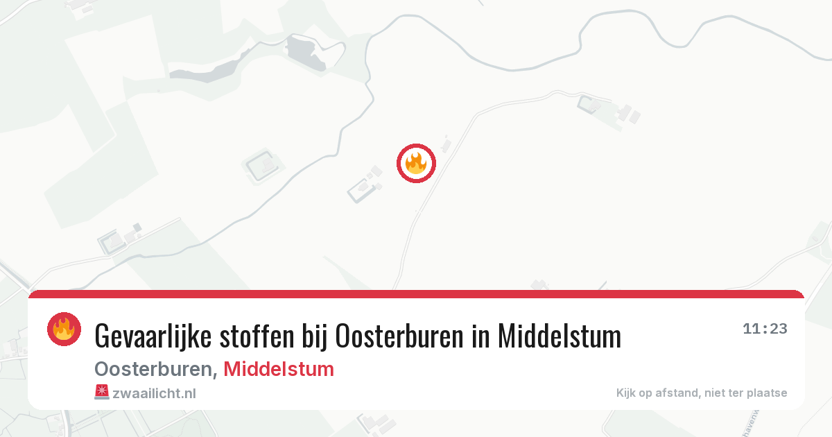 Gevaarlijke stoffen bij Oosterburen in Middelstum — 4 aug 2026