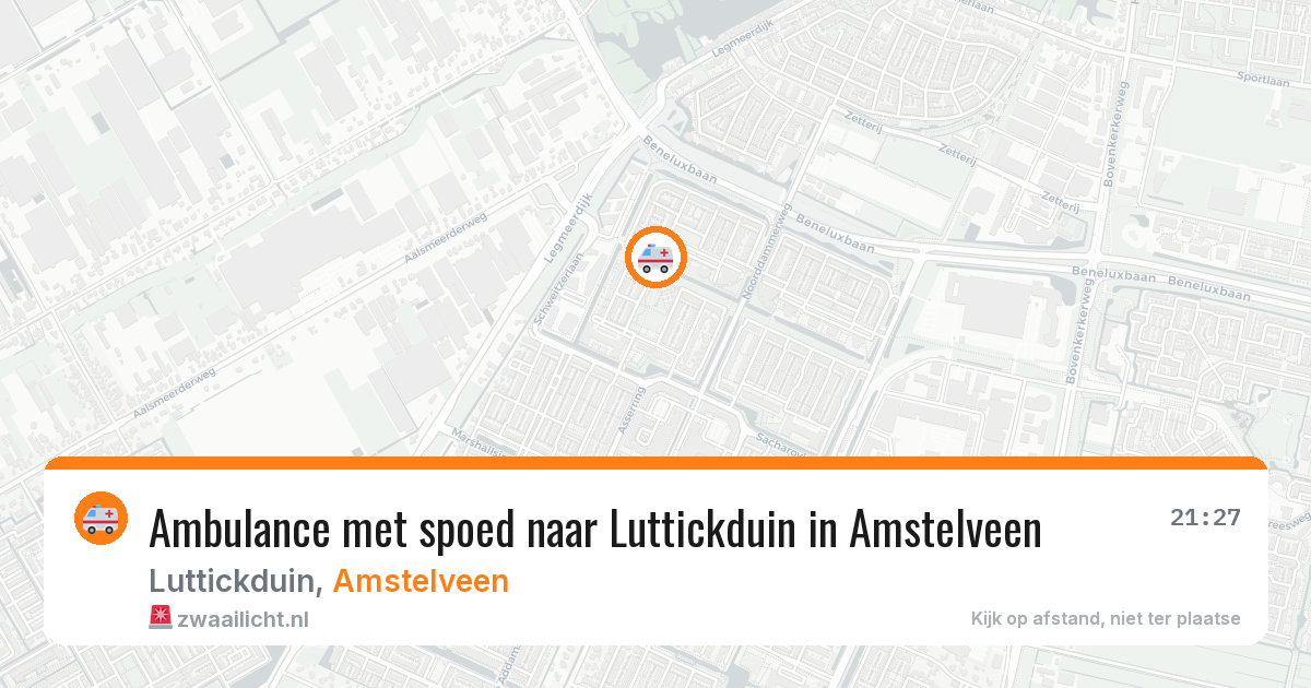 Ambulance met spoed naar Luttickduin in Amstelveen — 1 aug 2026