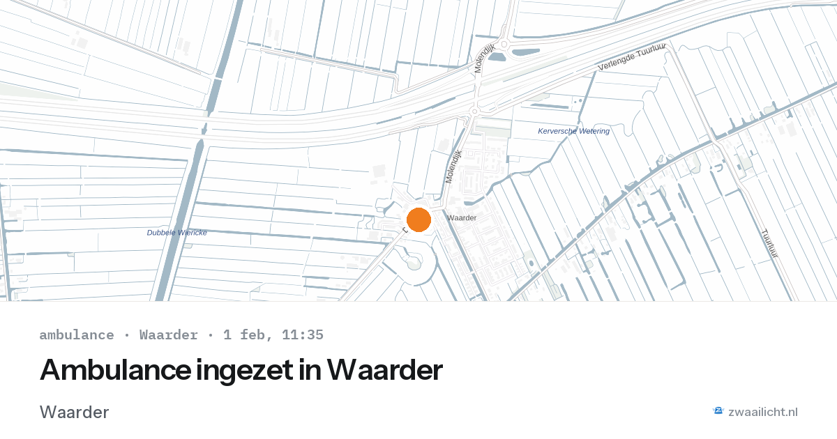 Ambulance ingezet in Waarder — 1 feb 2026