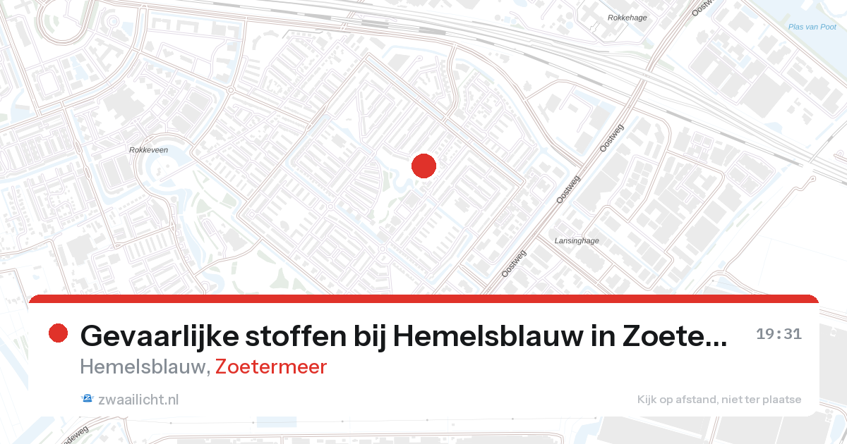 Gevaarlijke stoffen bij Hemelsblauw in Zoetermeer — 28 aug 2026
