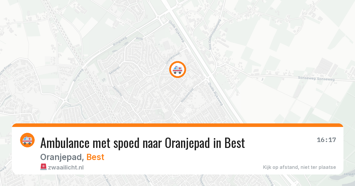 Ambulance met spoed naar Oranjepad in Best — 12 aug 2026