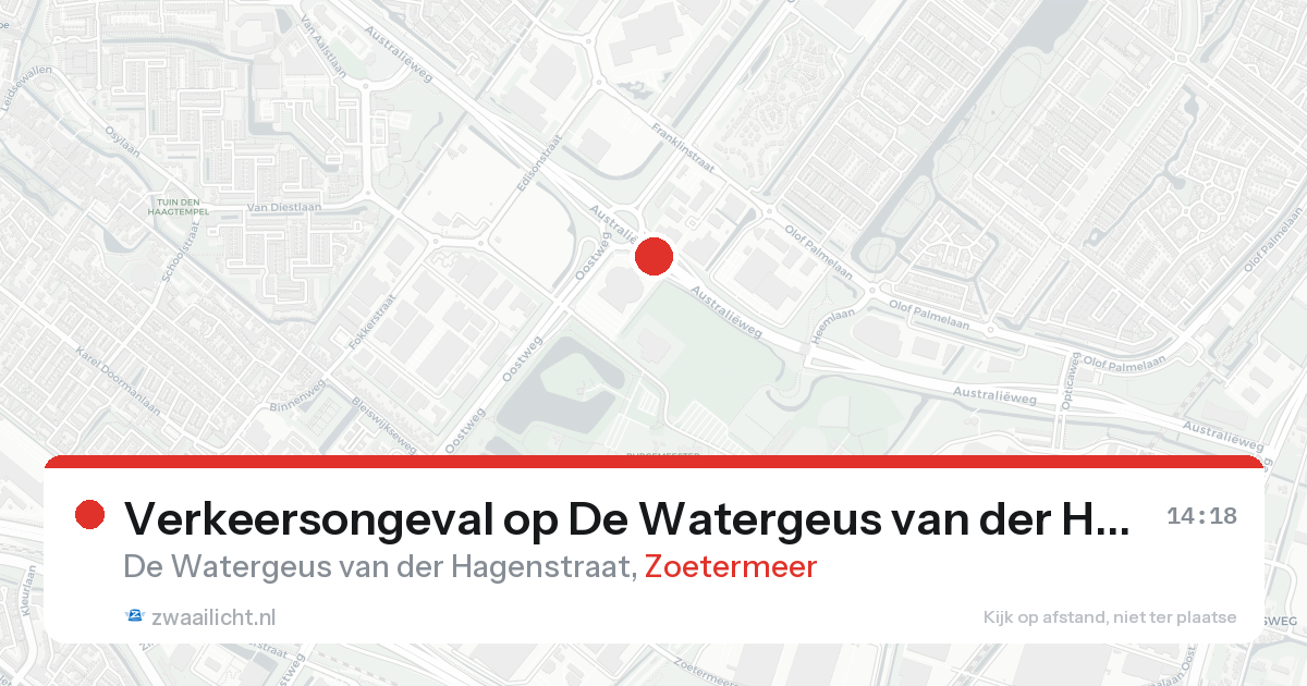 Verkeersongeval op De Watergeus van der Hagenstraat in Zoetermeer — 7 feb 2026