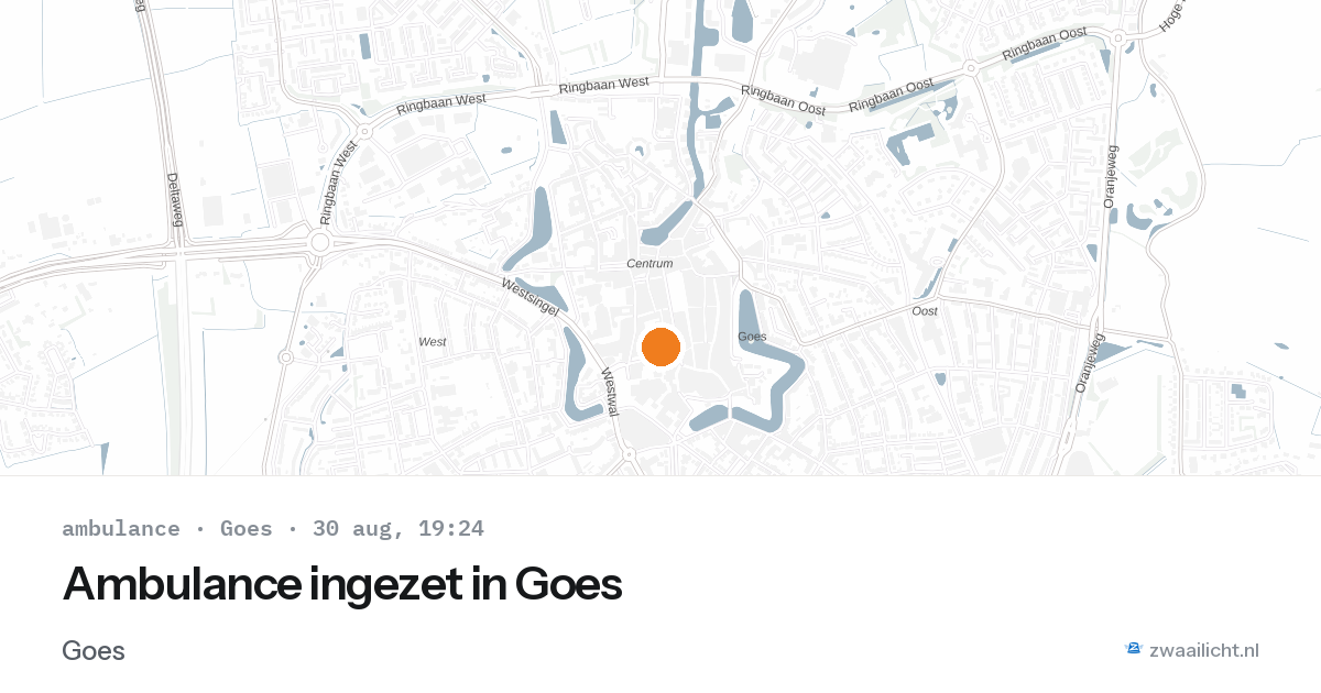 Ambulance ingezet in Goes — 30 aug 2026