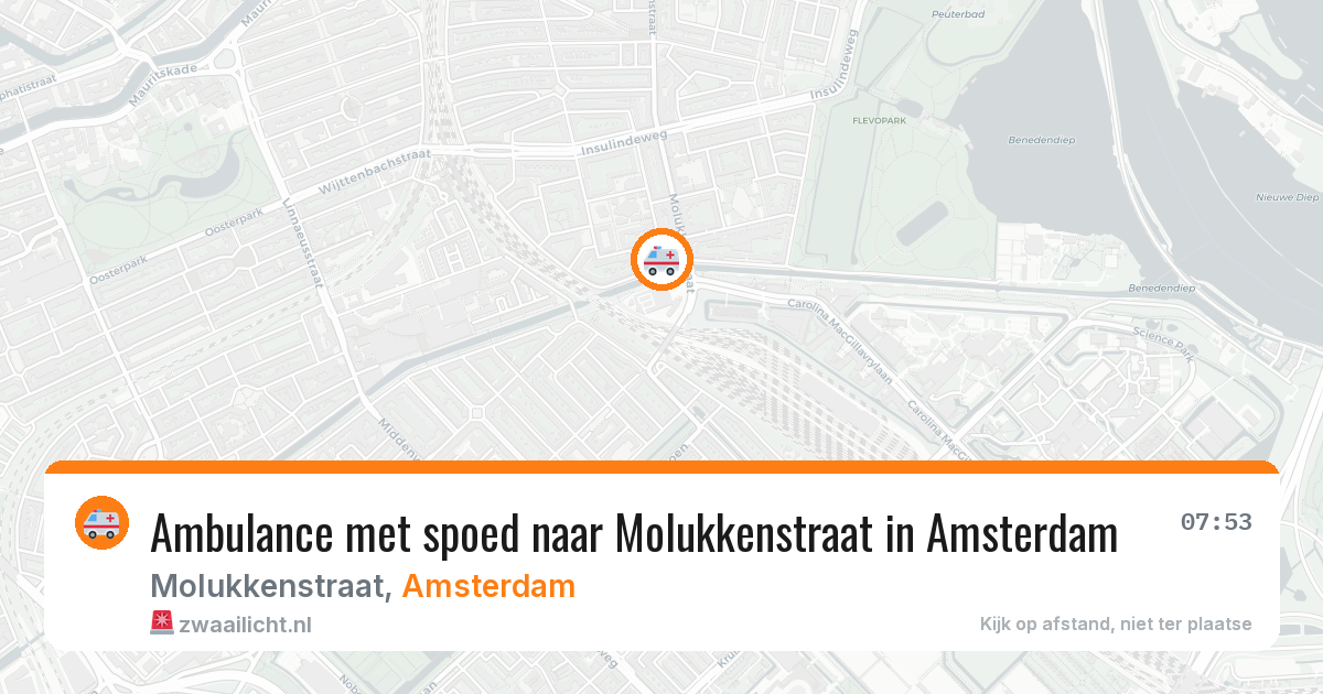 Ambulance met spoed naar Molukkenstraat in Amsterdam — 17 mrt 2026