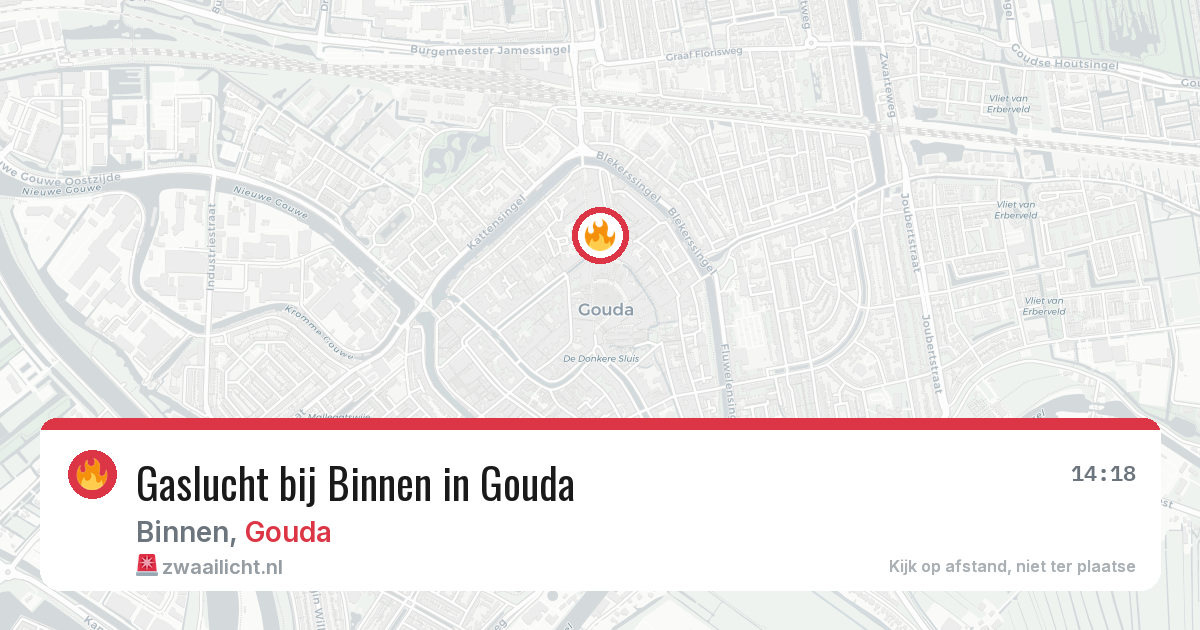 Gaslucht bij Binnen in Gouda — 4 jul 2026