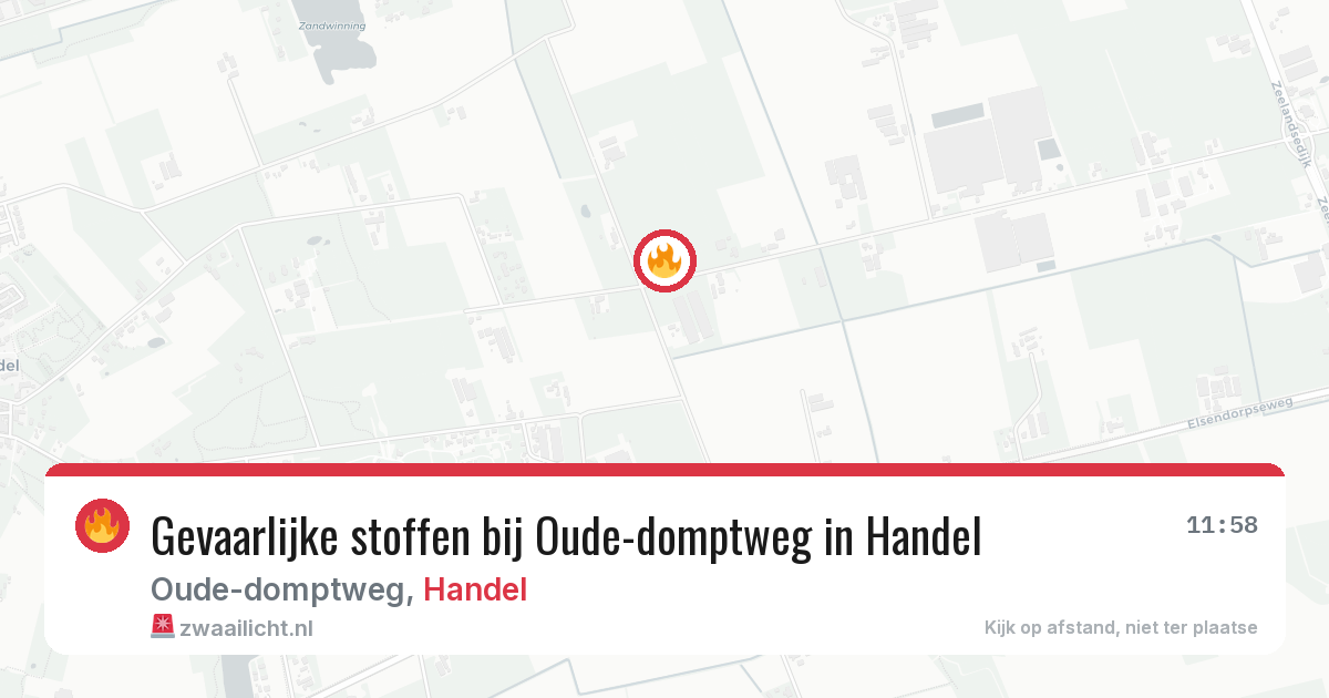 Gevaarlijke stoffen bij Oude-domptweg in Handel — 11 aug 2026