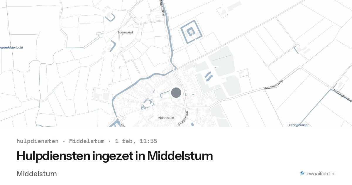 Hulpdiensten ingezet in Middelstum — 1 feb 2026 | 🚨 Zwaailicht.nl