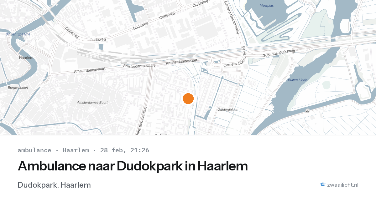 Ambulance naar Dudokpark in Haarlem — 28 feb 2026