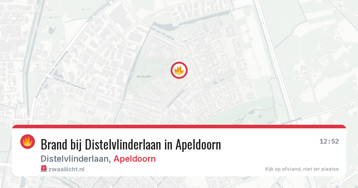 Brand bij Distelvlinderlaan in Apeldoorn — 15 mrt 2026