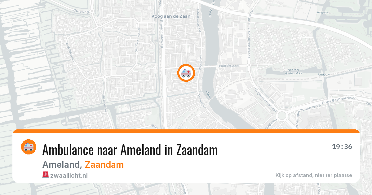 Ambulance naar Ameland in Zaandam — 4 aug 2026