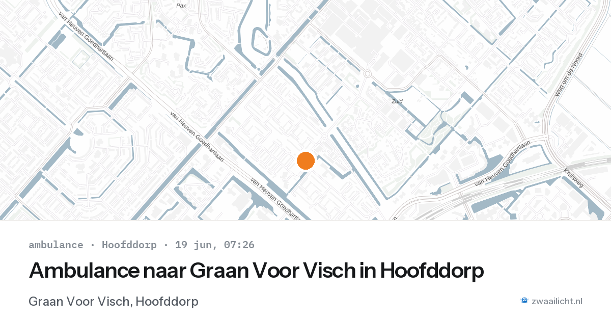 Ambulance naar Graan Voor Visch in Hoofddorp — 19 jun 2026