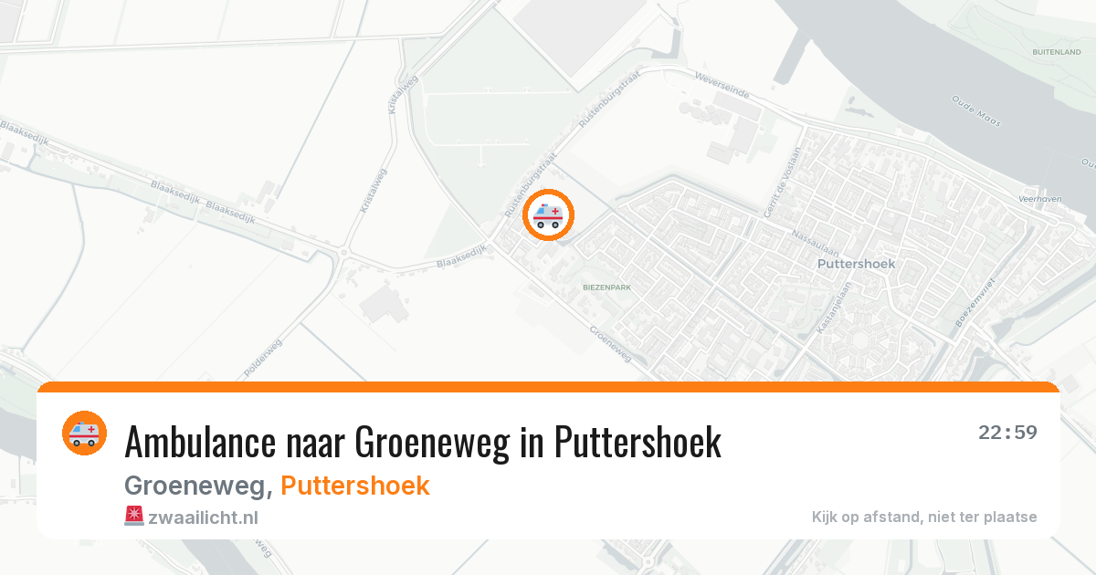 Ambulance naar Groeneweg in Puttershoek — 26 jun 2026