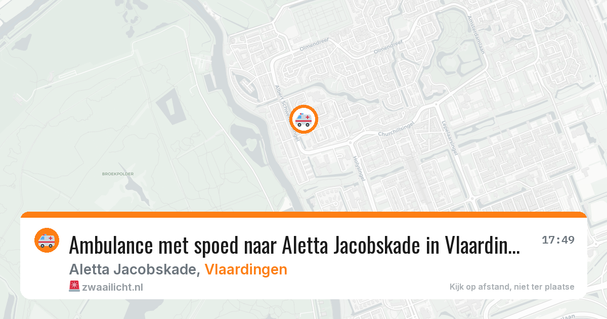 Ambulance met spoed naar Aletta Jacobskade in Vlaardingen — 18 mei 2026