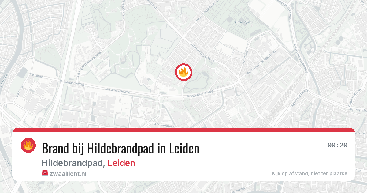 Brand bij Hildebrandpad in Leiden — 21 mei 2026