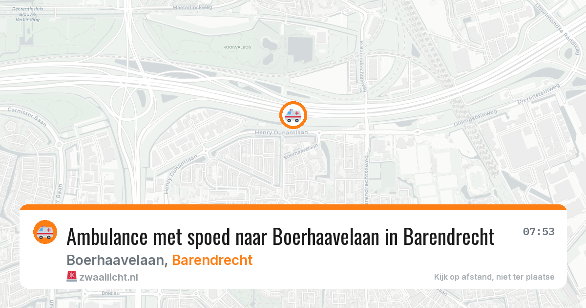 Ambulance met spoed naar Boerhaavelaan in Barendrecht — 11 aug 2026