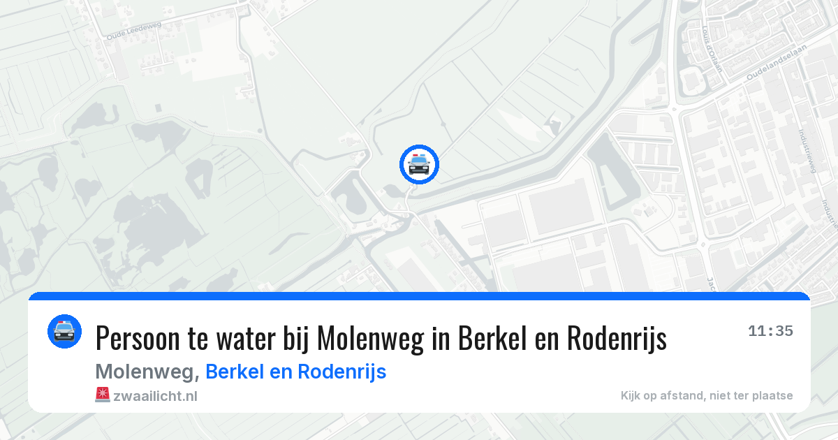 Persoon te water bij Molenweg in Berkel en Rodenrijs — 13 aug 2026