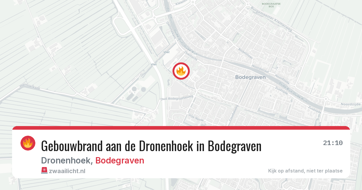 Gebouwbrand aan de Dronenhoek in Bodegraven — 19 mei 2026