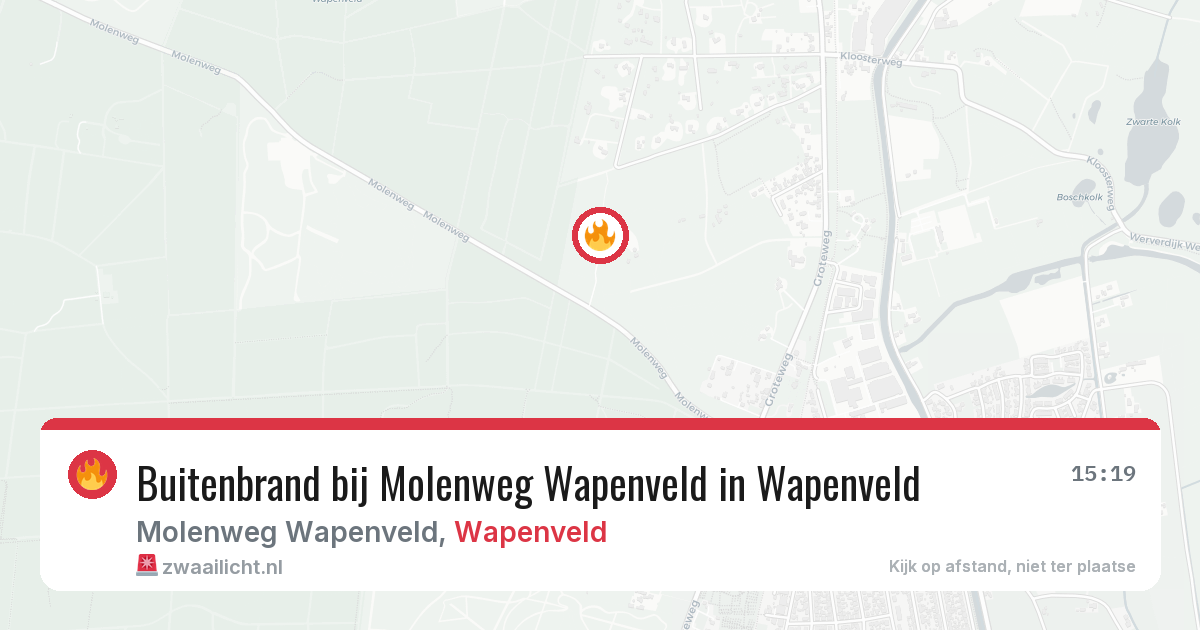 Buitenbrand bij Molenweg Wapenveld in Wapenveld — 6 aug 2026