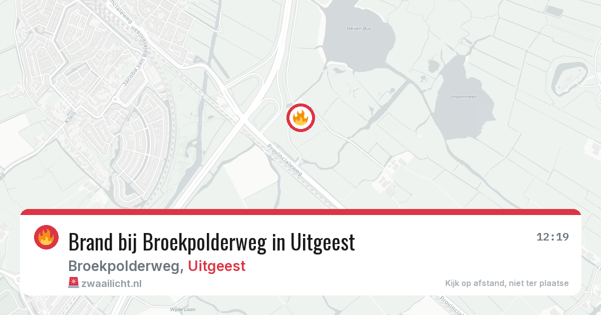 Brand bij Broekpolderweg in Uitgeest — 15 jun 2026