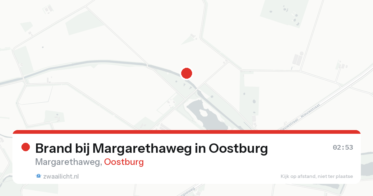 Brand bij Margarethaweg in Oostburg — 19 aug 2026