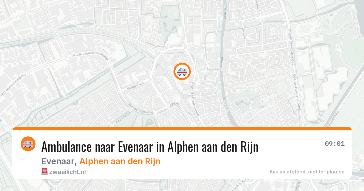 Ambulance naar Evenaar in Alphen aan den Rijn — 1 aug 2026