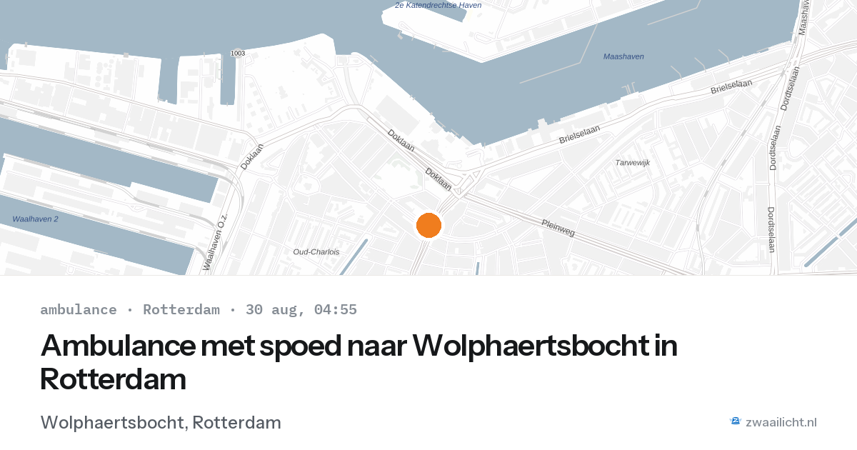 Ambulance met spoed naar Wolphaertsbocht in Rotterdam — 30 aug 2026