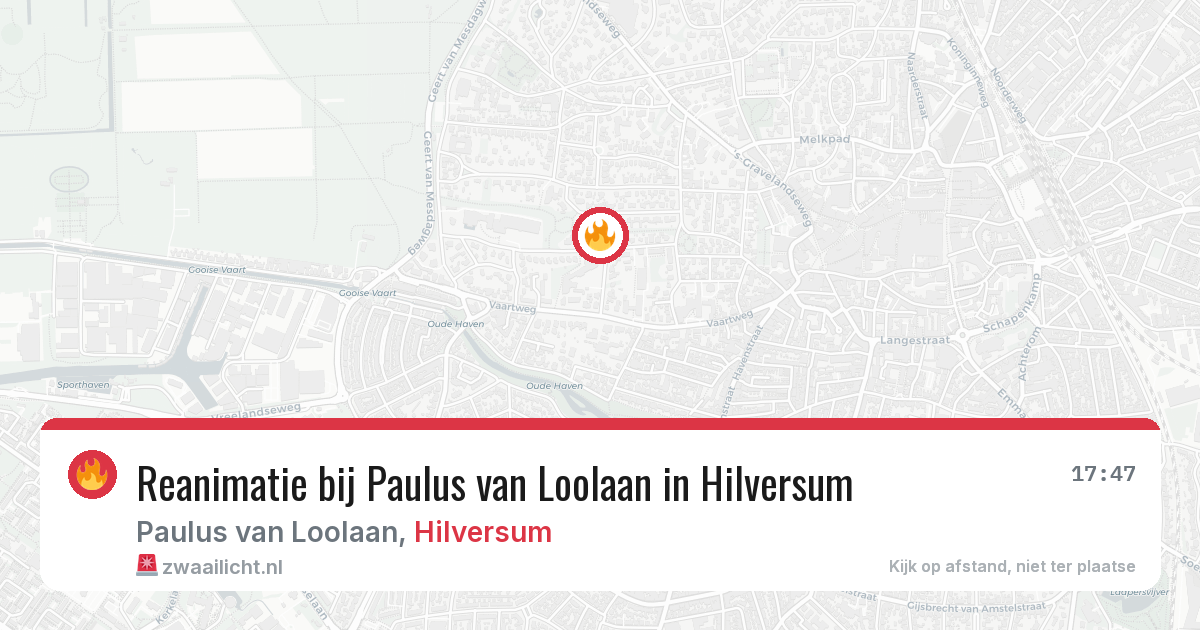 Reanimatie bij Paulus van Loolaan in Hilversum — 31 mrt 2026