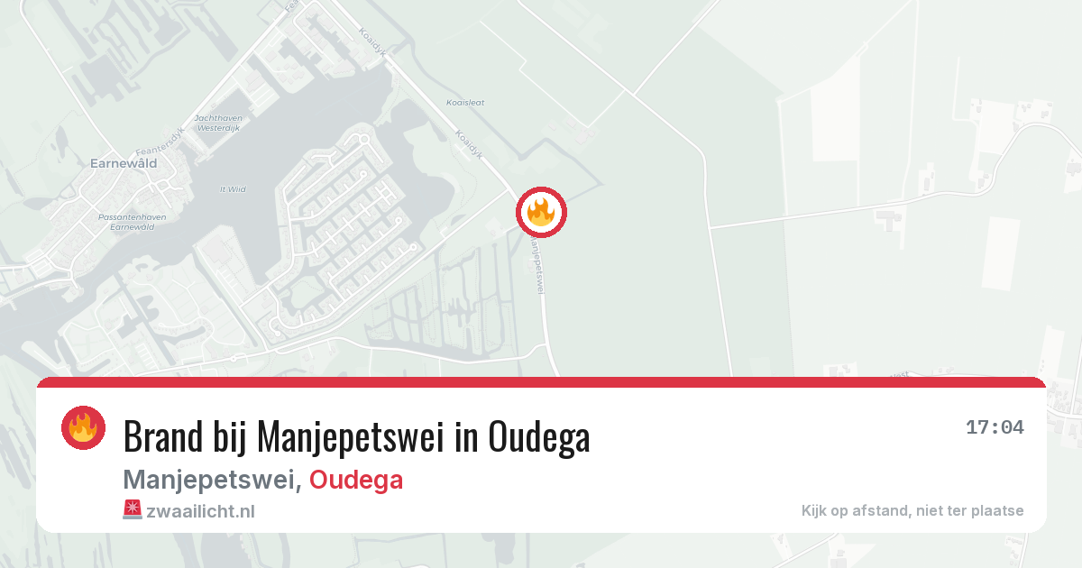 Brand bij Manjepetswei in Oudega — 24 jul 2026
