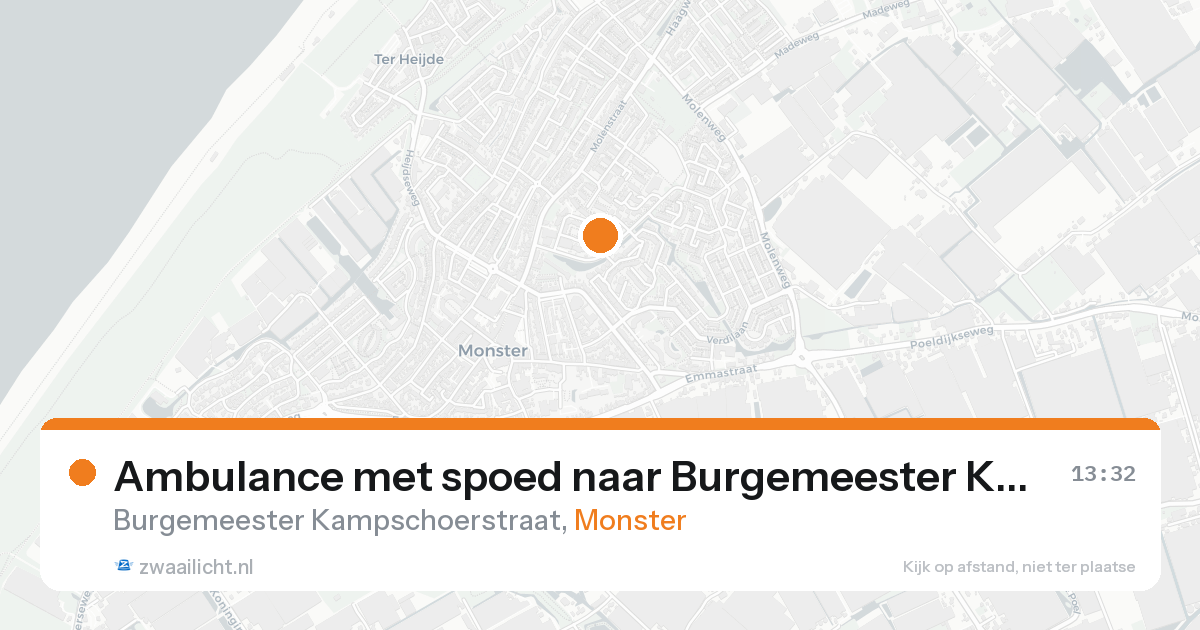 Ambulance met spoed naar Burgemeester Kampschoerstraat in Monster — 21 aug 2026