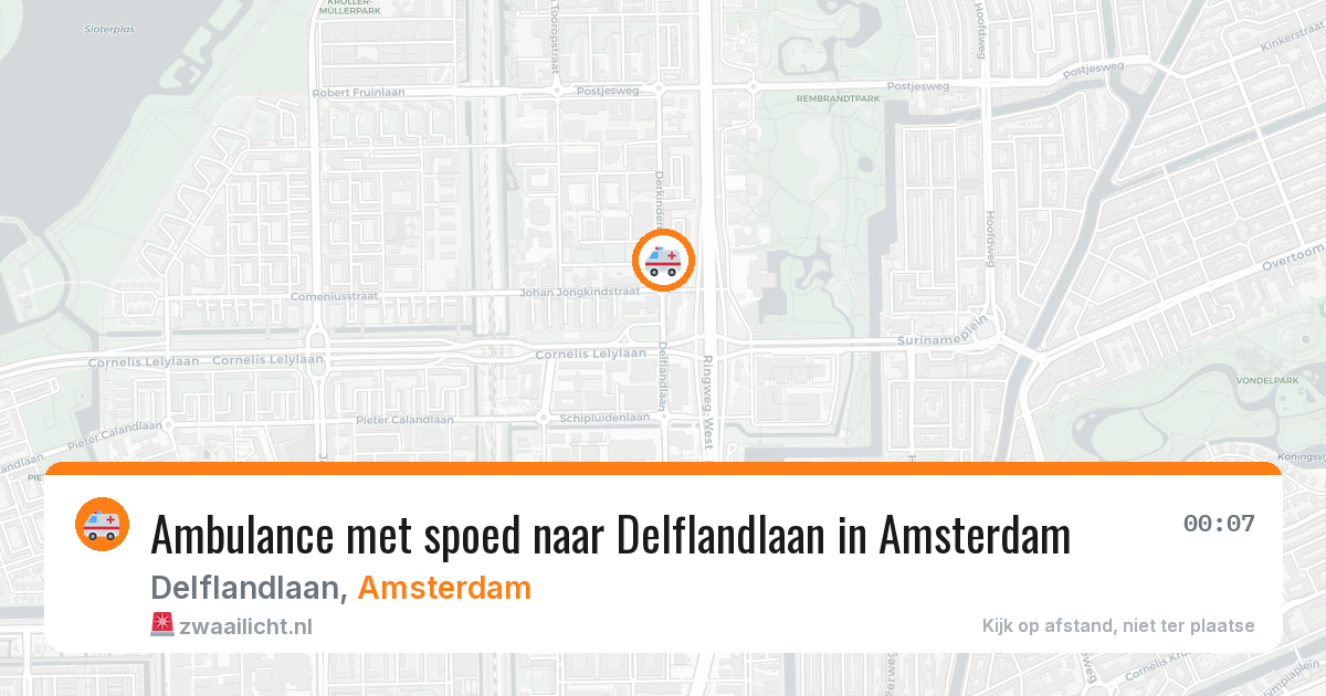 Ambulance met spoed naar Delflandlaan in Amsterdam — 28 jul 2026