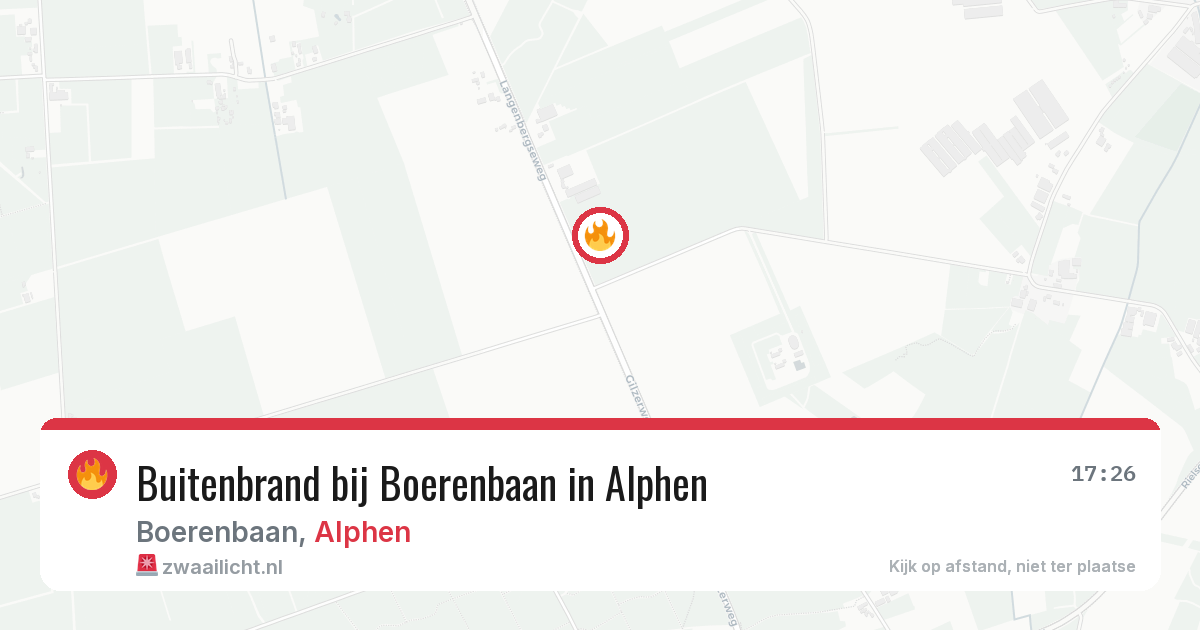 Buitenbrand bij Boerenbaan in Alphen — 9 jul 2026