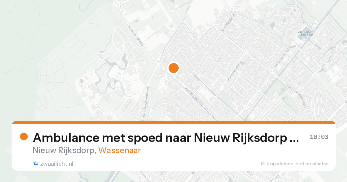 Ambulance met spoed naar Nieuw Rijksdorp in Wassenaar — 30 mei 2026