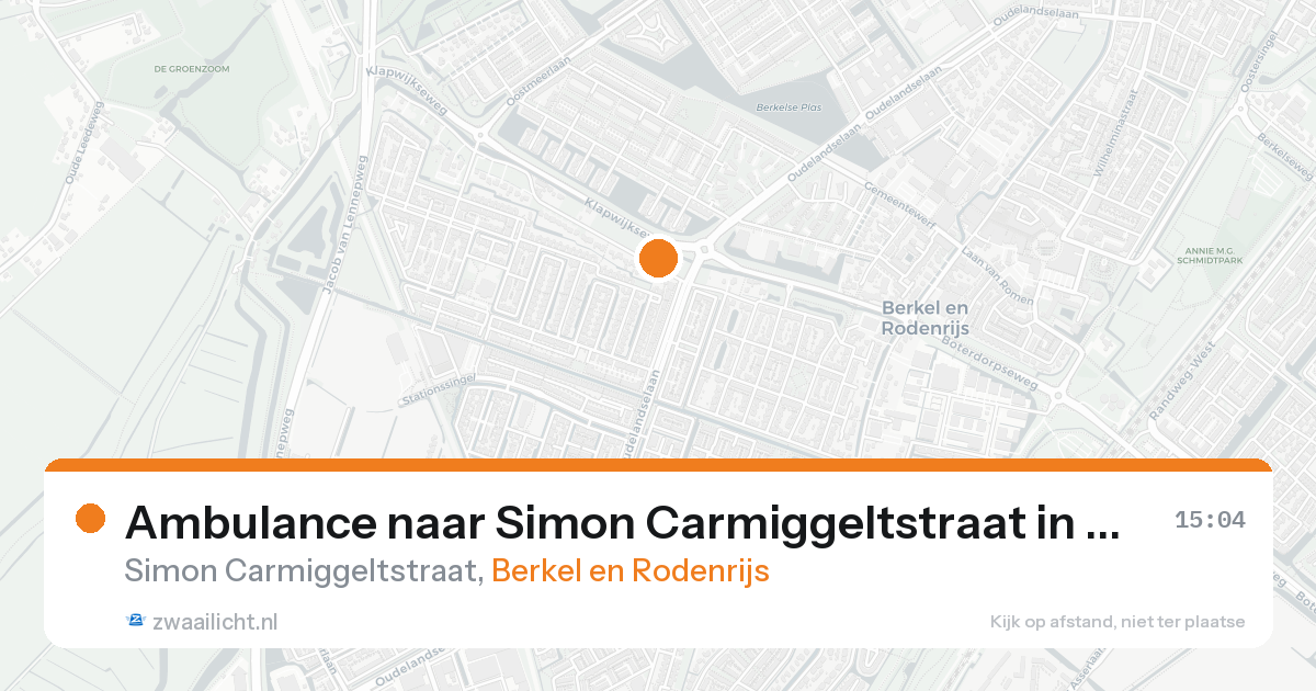 Ambulance naar Simon Carmiggeltstraat in Berkel en Rodenrijs — 20 aug 2026