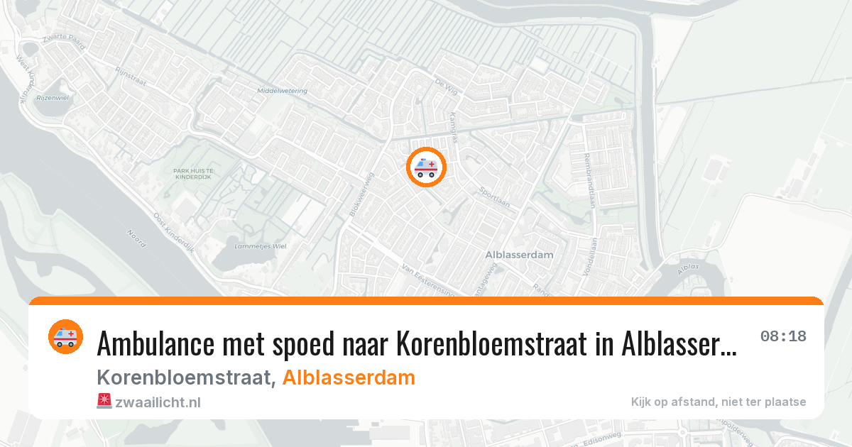 Ambulance met spoed naar Korenbloemstraat in Alblasserdam — 11 apr 2026